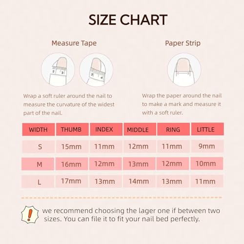 Handmade Nails 10Pcs Manual Hand-Painted Press on Nails with Hand Carved Flowers and Charms Long Coffin for Women DIY Manicure Decorations, Size M