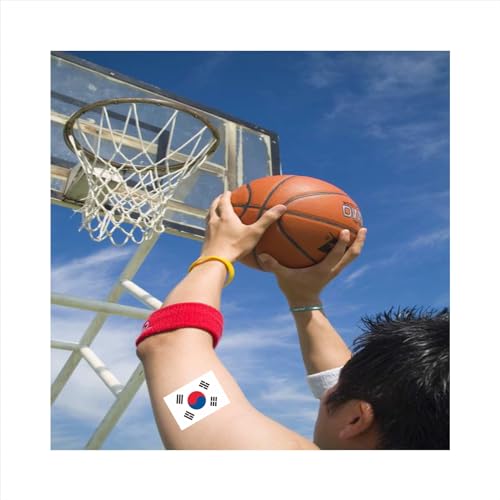 30 Sheets South Korea Flag Temporary Tattoos Fans Face Tattoo Stickers for Adults Kids Group Activity Props