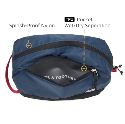 8L Travel Toiletry Bag with Waterproof Wet/Dry Compartment
