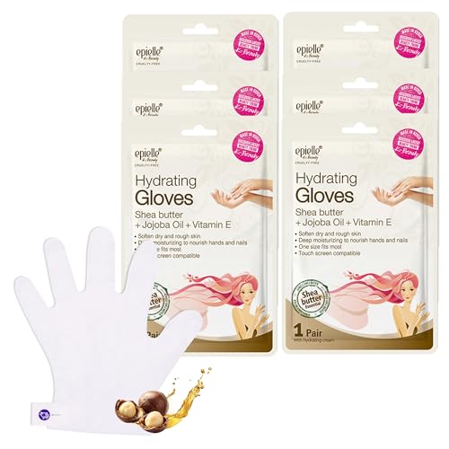 Epielle Hydrating Hand Mask Gloves (6 Pairs) - Shea Butter & Jojoba Oil
