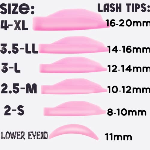 Lash Lift Pads 5 Sizes - DIY Eyelash Perming Shields Mega L Curl