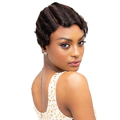 Janet Collection 100% Human Remy Wig Mommy Parting Off Black 1B