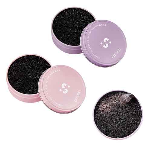 2 Pack Makeup Brush Cleaner Dry Sponge to Remove Eyeshadow Blush Powder Brush Color Change Clean Quickily and Easily Portable for Home or Travel Makeup