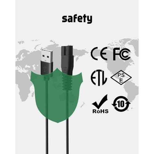 uijino Manspot Charger Cable Compatible with Manspot Trimmer HCW003A, 5V Charger for Manspot Trimmer Charger, 3.3ft Power Cord