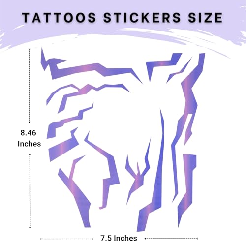 Purple Ombre Temporary Patterns Tattoo ? Realistic Waterproof Body Art for Cosplay, Halloween, and Party Makeup (2 PCS)
