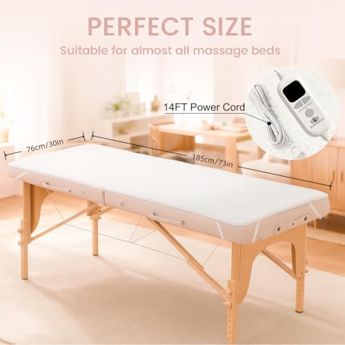 Sogawave Massage Table Warmer - Soft Fleece Heating Pad with Timer (30"x71")