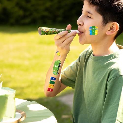 Garbage Truck Temporary Tattoos - 8 Sheets 300+ Stickers