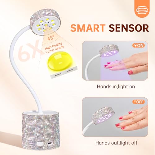 Cordless UV Gel Nail Lamp 27W Gooseneck Auto Sensor