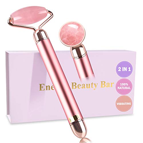 Electric Vibrating Jade Facial Roller - 2 in 1 Face & Eye Massager