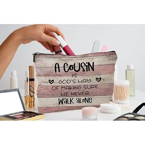 Cousin Gifts Makeup Bag,Cousin Gifts for Women,Cousin Cosmetic Bags With Zipper,Cousin Birthday Gifts for Women