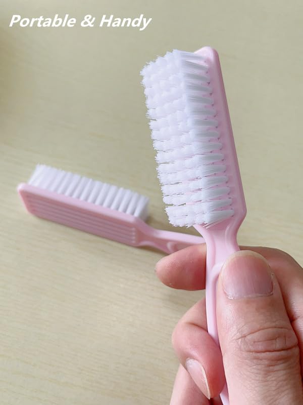 12Pcs Nail Brushes for Cleaning Fingernails & Toenails - Pink