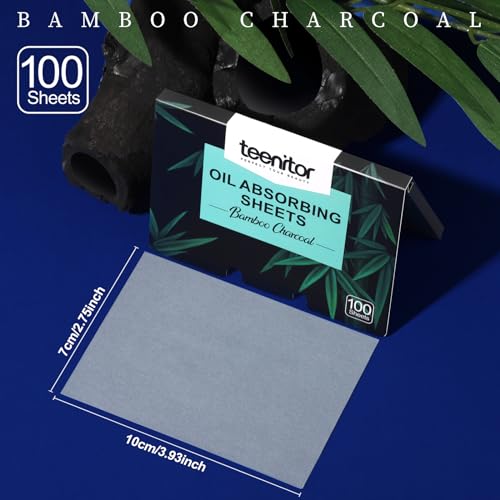 Teenitor Bamboo Charcoal Oil Blotting Papers 800 Count
