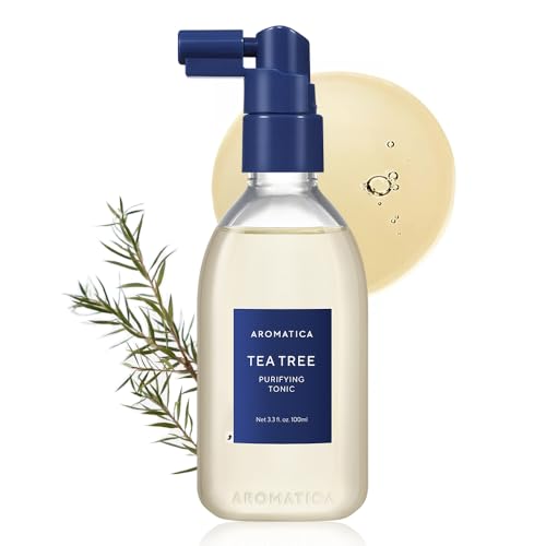 AROMATICA Tea Tree Purifying Tonic - 3.38 oz | Oily Scalp & Hair Care, Anti-Oil, Refreshing Spray (Variation 02)