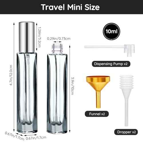 Segbeauty 10pcs Refillable Colorful Travel Perfume Bottle, 10ML Multi-color Empty Glass Atomizer, 0.34oz Portable Sprayer