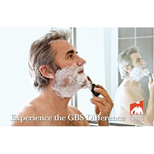 G.B.S Heavy Duty Ceramic Shaving Bowl/Mug Strong Pommel Handle -3 Oz All Natural Soap Included, Accessory for Soaps and Creams- for Wet Shave Lovers (Ivory)