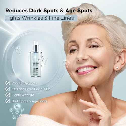 Super Vitamin C Serum for Mature Skin - All-In-One Formula Rapidly Hydrates, Anti Aging, Softens, Lifts and Firms Facial Skin, Targets Sun Spots, Dark Spots & Age Spots, Fine Lines, Wrinkles - 30mL