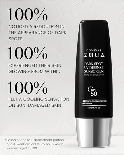 DOMINAS Dark Spot Korean Sunscreen (1.7fl oz) - SPF 50 UV Defense Lightweight Protection, Hydrating Sunblock for Face & Body. No White Cast, Korean Skin Care. Niacinamide, Panthenol.