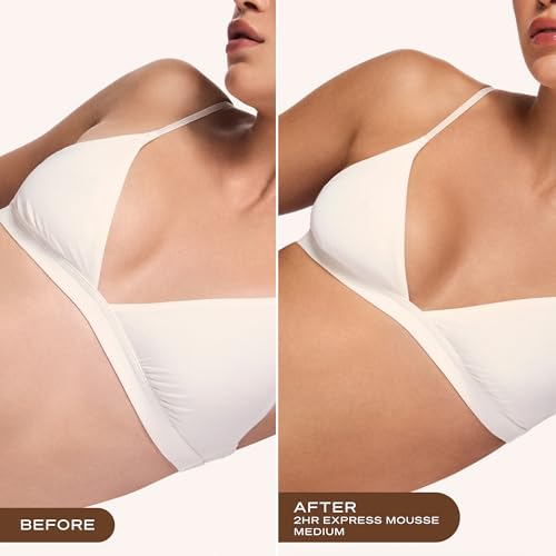 Loving Tan 2 HR Express Self Tanning Mousse, Medium - Streak Free, Natural, Professional Quality - 5+ Sunless Self Tanner Applications per Bottle, Cruelty Free, Naturally Derived DHA - 6.7 FL Oz