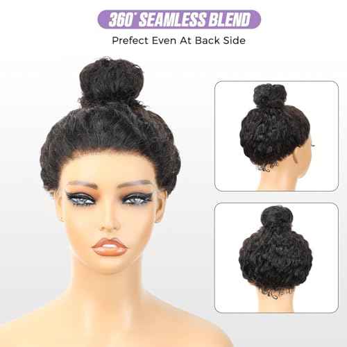 OQ HAIR Water Wave 360 Lace Front Wigs Human Hair Hidden Straps Deep Wave HD Lace with Drawstring Natural Hairline 180% Density Human Hair Wig for Women Natural Color 20 Inch