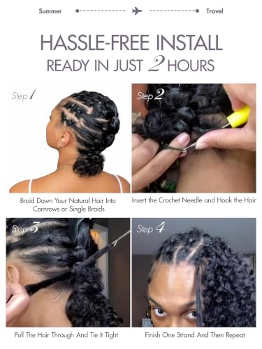 LUVME Deep Wave Crochet Hair for Black Women - 22 Inch, 50g