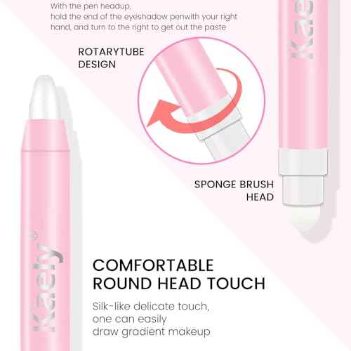 Kaely 2in1 Cream Eye Shadow Brightener Sticks, Pearl White Eyeliner Pencil Shimmer, Eyeshadow Applicator Stick Waterproof Pigmented, Eye Shadow Palette Highlighter Makeup, sombras para ojos, 01