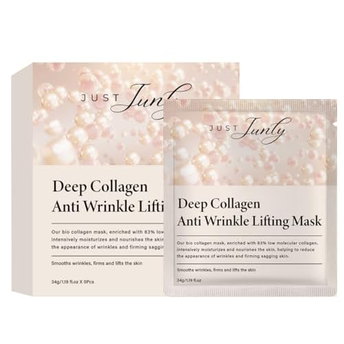 Bio-Collagen Face Mask Sheets, 5-Pack Hydrating, Moisturizing & Brightening Skincare for Glowing Skin, Anti-Aging Sheet Masks for All Skin Types, Deep Nourishing Facial Treatment