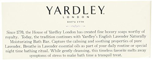 Yardley London English Lavender with Essential Oils Soap Bar, 4.25 oz Bar (Pack of 8)