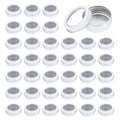 uxcell 2 Oz Tin Cans, 40 Pcs Aluminum Round Tins, Travel Sized Small Metal Tins Cosmetic Sample Containers with Clear Lid for Lotion Bars Beard Balms Candles, White
