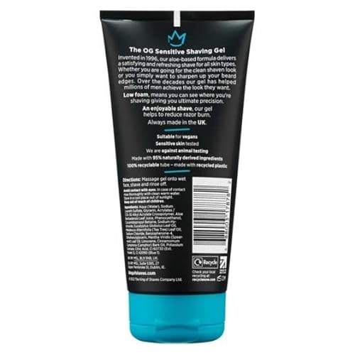 King of Shaves Sensitive Shaving Gel, Low Foam for a Refreshing and Precise Shave, Shaving Gel For Men 4 x 5.92 fl oz