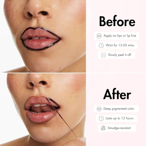 Smooche Peel-Off Lip Stain Tint - Long Lasting Waterproof Color