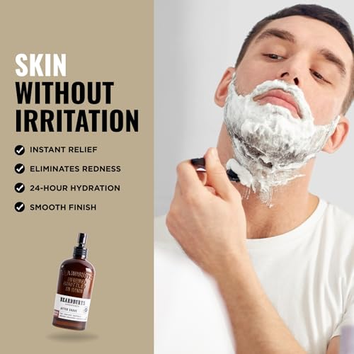 Beardburys Essentials | After Shave for Men, Soothes, refreshes and hydrates - Vitamin E, Shea Butter and Aloe, 100% Vegan - 4.06 Fl Oz