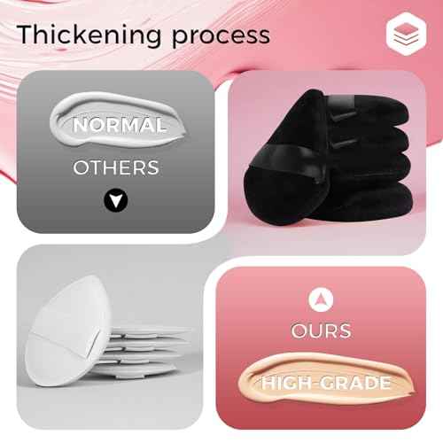 Triangle Powder Puff Face Makeup Sponge Beauty Blender Stocking Stuffers Puffs for Women apply Loose Powder and Foundation (4Pcs Black)