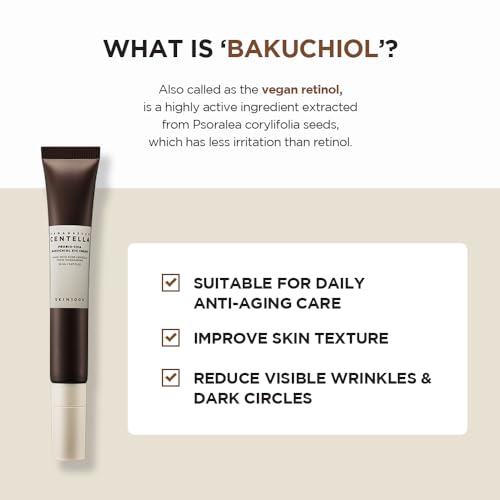 SKIN1004 Centella Probio-Cica Bakuchiol Eye Cream, Korean Eye Cream for Fine Lines with Centella, Hydrating Eye Treatment for Under Eye Area, Retinol Alternative, Korean Skin Care, 0.68 fl.oz / 20ml