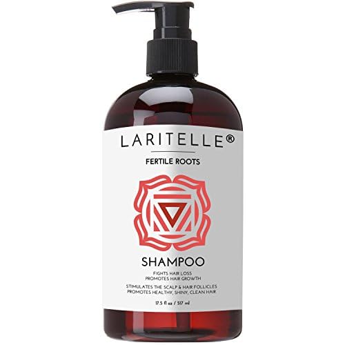Laritelle Organic Shampoo Fertile Roots 17.5 oz ? Fights Hair Loss & Promotes Healthy New Growth with Lavender, Ginger, Rosemary, Patchouli, Clary Sage ? Strengthens, Nourishes & Balances Scalp