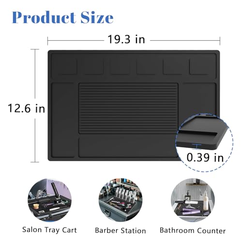 Magnetic Barber Mat for Clippers - 6 Magnets Tool Organizer