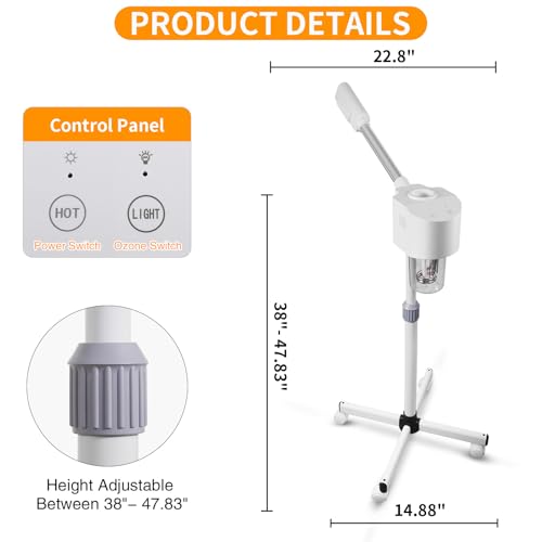 AceFox Facial Steamer with Adjustable Height & Nozzle
