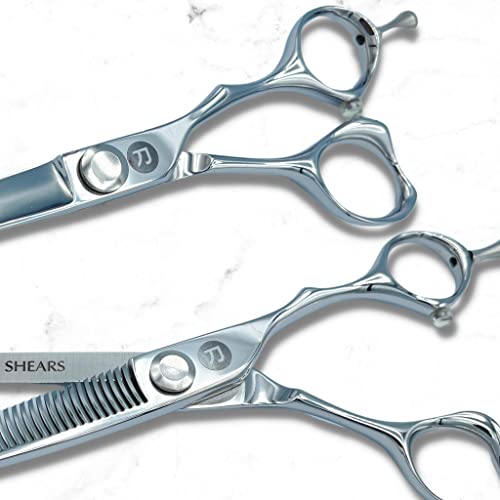 Saki Shears 6 Inch Hair Cutting & Thinning Shears Set with Razor & Leather Case