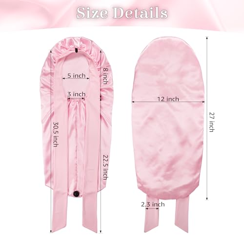Long Satin Bonnet with Tie Band for Sleeping & Hair Protection