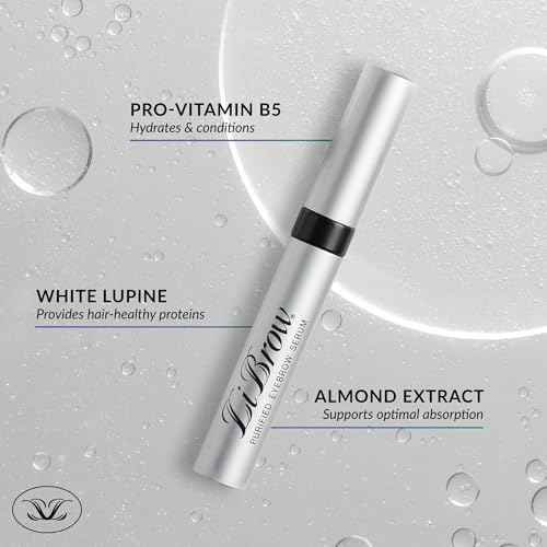 LiBrow Purified Eyebrow Serum XL to Grow Darker, Fuller, Thicker-Looking Brows - Natural Botanical Extracts, Safe for Sensitive Skin & Thin Brow Hairs - Vegan & Cruelty-Free (6mL, 6-Month Supply)