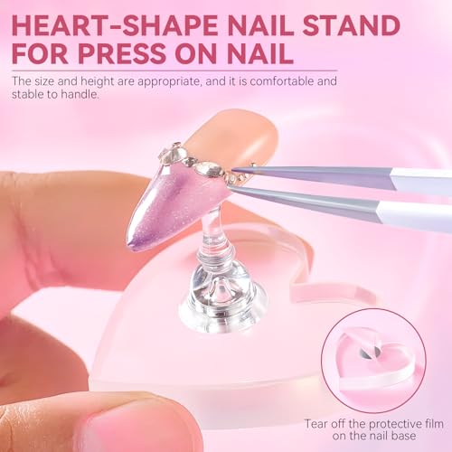 Magnetic Nail Practice Stand Set for Press On Nails - 3 Display Stands & Tape