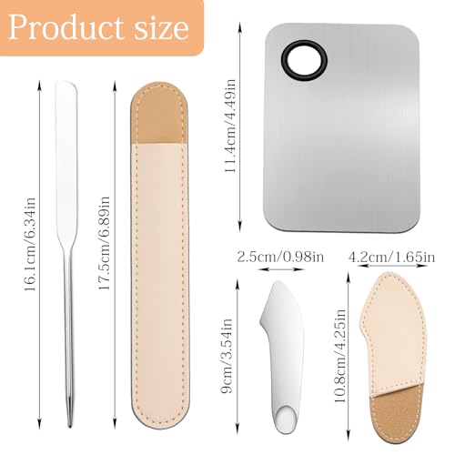 3-Piece Makeup Spatula & Palette Tray Set – Foundation Mixing