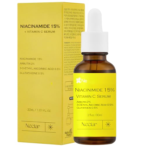 Niacinamide Serum for Face - 15% Niacinamide with Vitamin C, Glutathione - Korean Dark Spot Serum for Uneven Tone, Enlarged Pore, Dullness, Ance-Prone, Sensitive Skin - Fragrance-Free, Daily Use