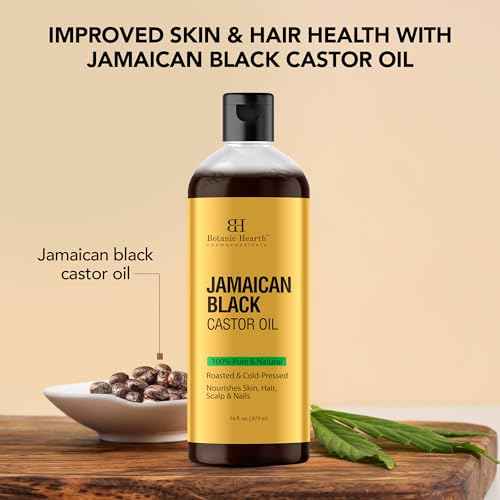Botanic Hearth Castor Oil | 100% Pure & Natural, Cold Pressed, Organic | 16 fl oz| For Hair, Eyelashes & Eyebrows | Hexane Free, Fast Absorbing