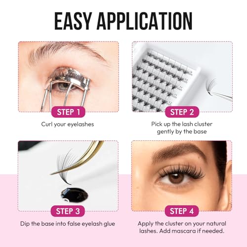 DIY Wispy Lash Clusters 96pcs 20D D Curl 9-16mm Mixed