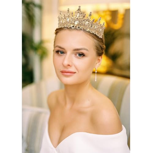 Gold Princess Tiara Crown for Women