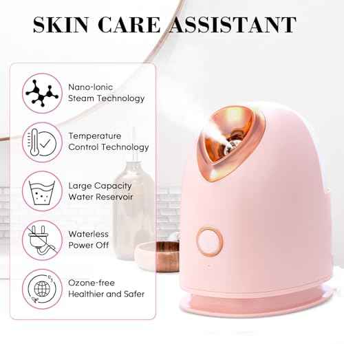 Facial Steamer Spa Kit, Skin Scrubber, Nano Ionic Face Steamer for Deep Cleaning Unclogs Pores, Warm Mist Humidifier Steamer for Face Home Sauna SPA