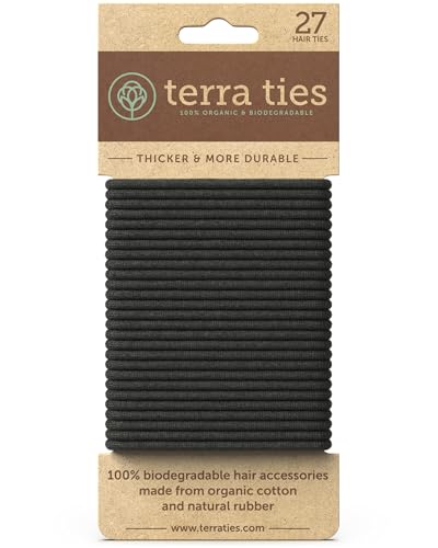 Biodegradable Hair Ties 27-Count - Organic Cotton & Rubber