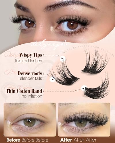 Wispy Fluffy Cluster Lashes 8-14mm C Curl Extensions