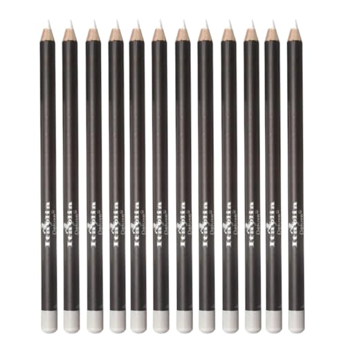 12 pcs Italia Deluxe Ultra Fine White Eyeliner, Creamy, Long Lasting, High Pigmented Pencil (1004 White)