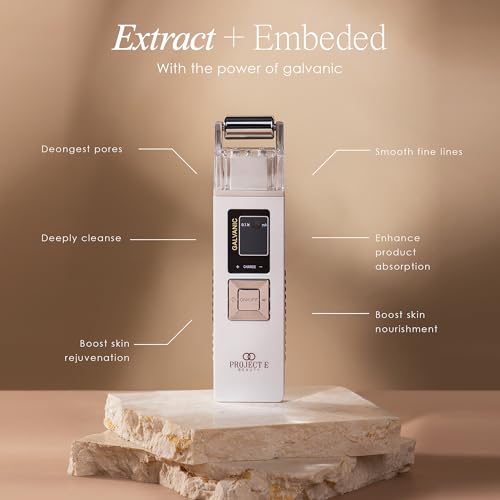 Project E Beauty Portable Rechargeable Galvanic Device | Skin Care Reduce Wrinkles Skin Tightening Firming Fine Lines Desincrustation Deep Pore Cleansing Rejuvenation Device
